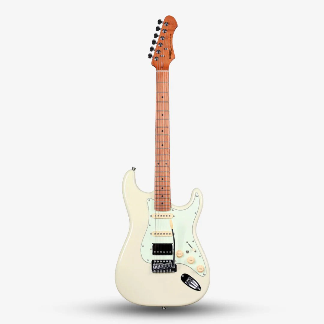 Sqoe SEST600 Stratocaster HSS Electric Guitar, White
