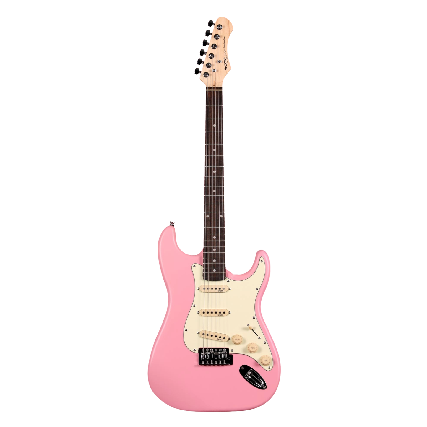 Sqoe SEST202 Stratocaster Electric Guitar, Pink