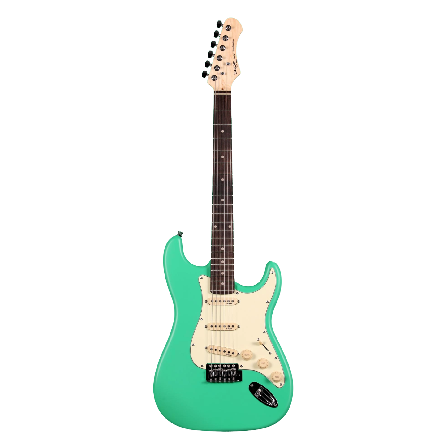 Sqoe SEST202 Stratocaster Electric Guitar, Blackish Green
