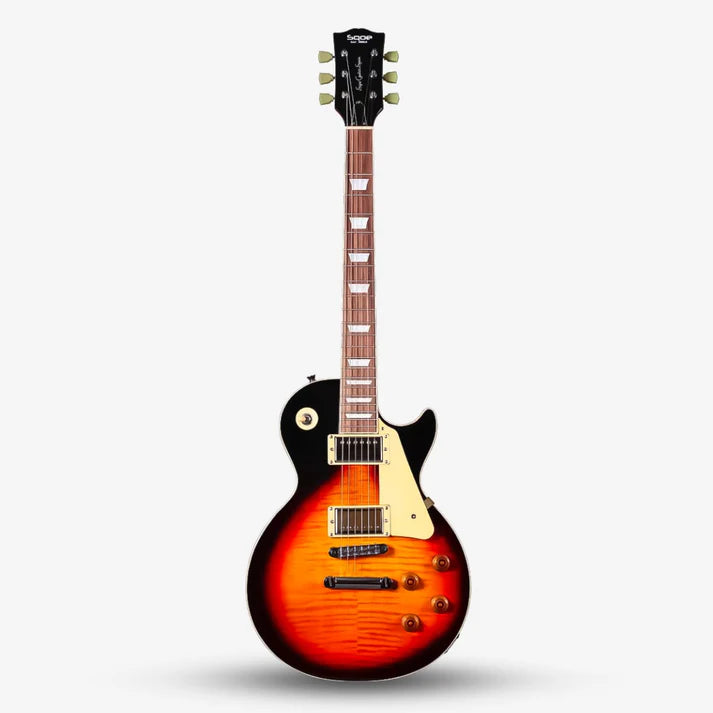 Sqoe SELP220 Les Paul Electric Guitar, Tiger Sunset Gradient