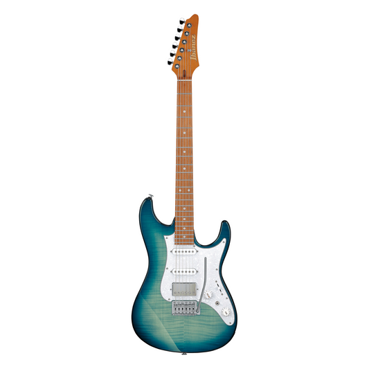 Ibanez AZ22S1F AZ Standard Series Electric Guitar, Transparent Turquoise Sunburst