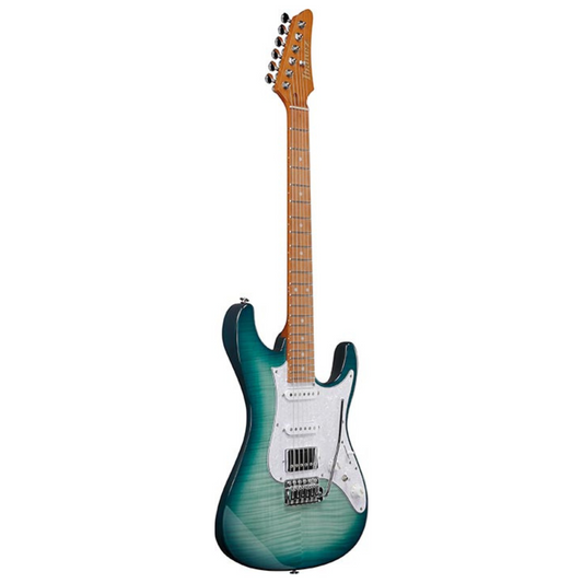 Ibanez AZ22S1F AZ Standard Series Electric Guitar, Transparent Turquoise Sunburst