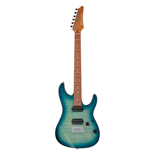 Ibanez AZ24S1F AZ Standard Series Electric Guitar, Transparent Turquoise Burst