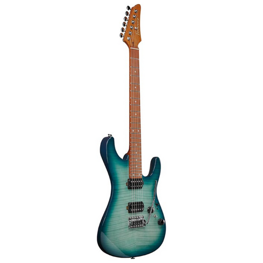 Ibanez AZ24S1F AZ Standard Series Electric Guitar, Transparent Turquoise Burst