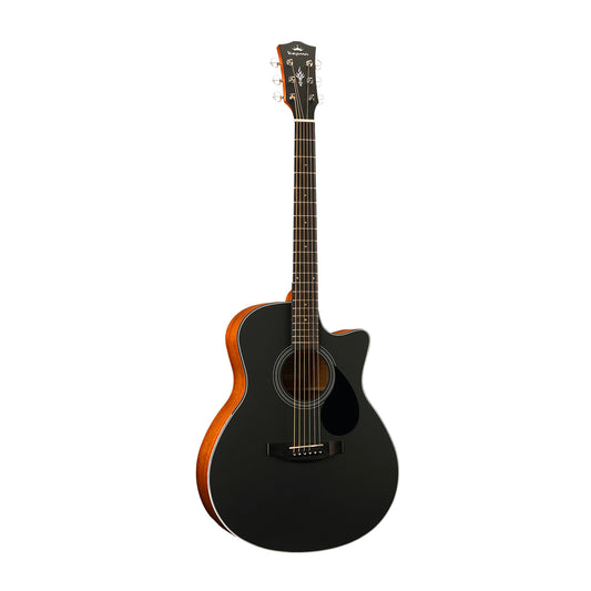 Kepma EAC Grand Auditorium Acoustic Guitar, Black