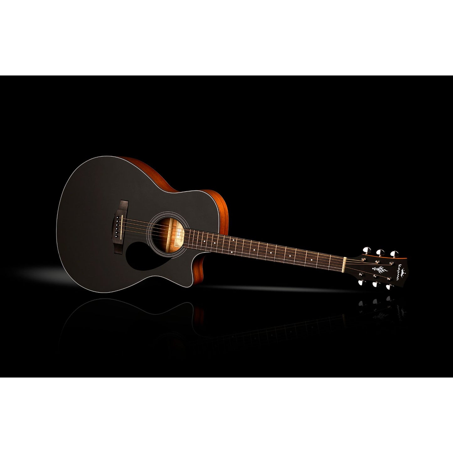 Kepma EAC Grand Auditorium Acoustic Guitar, Black