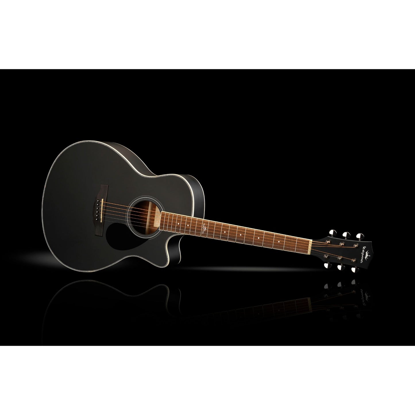 Kepma A1C Grand Auditorium Acoustic Guitar, Black