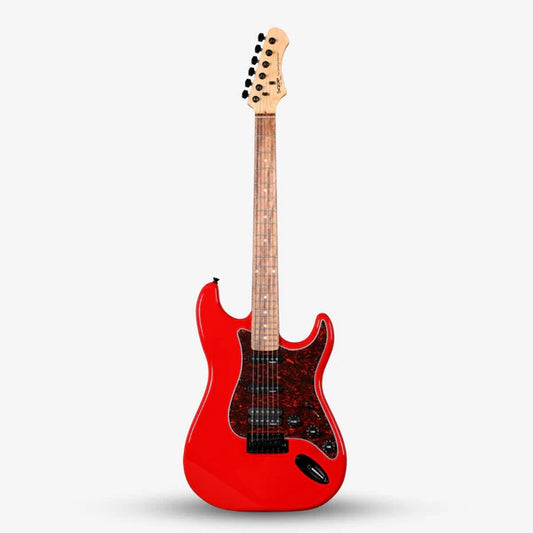 Sqoe SEST230 HSS Stratocaster Electric Guitar, Red