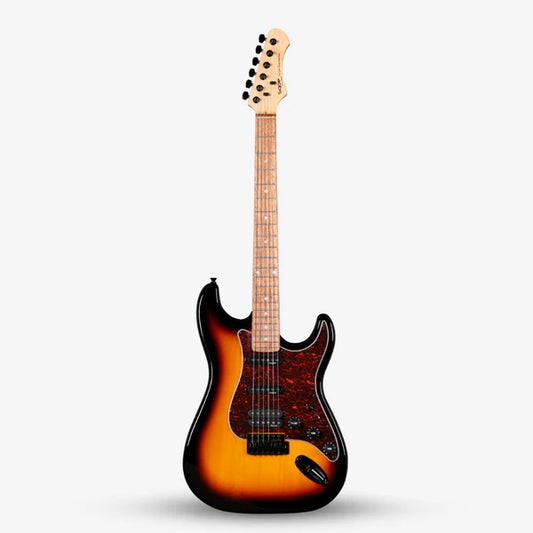 Sqoe SEST230 HSS Stratocaster Electric Guitar, Sunburst