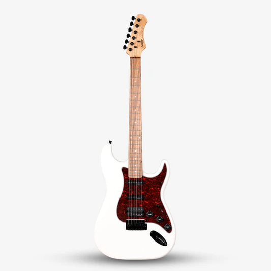 Sqoe SEST230 HSS Stratocaster Electric Guitar, White