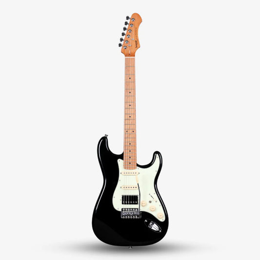 Sqoe SEST600 Stratocaster HSS Electric Guitar, Black