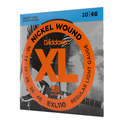 D'Addario EXL110 Nickel Wound Electric Guitar Strings, Regular Light, 10-46
