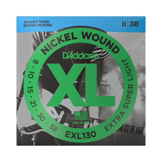 D'Addario EXL130 Nickel Wound Electric Guitar Strings, Extra-Super Light, 8-38
