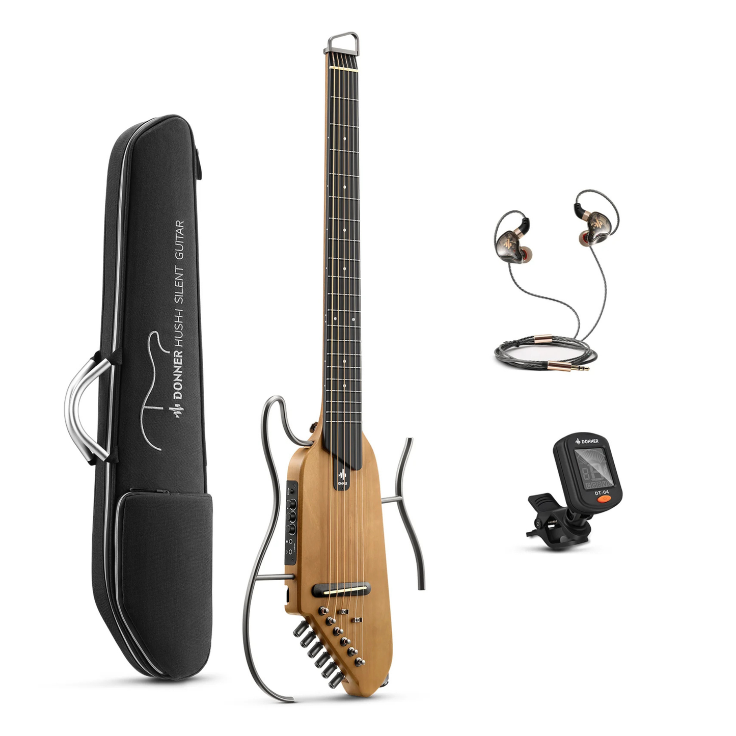 Donner HUSH-I Acoustic-Electric Guitar, Maple