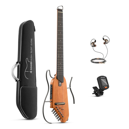 Donner HUSH-I Acoustic-Electric Guitar, Mahogany