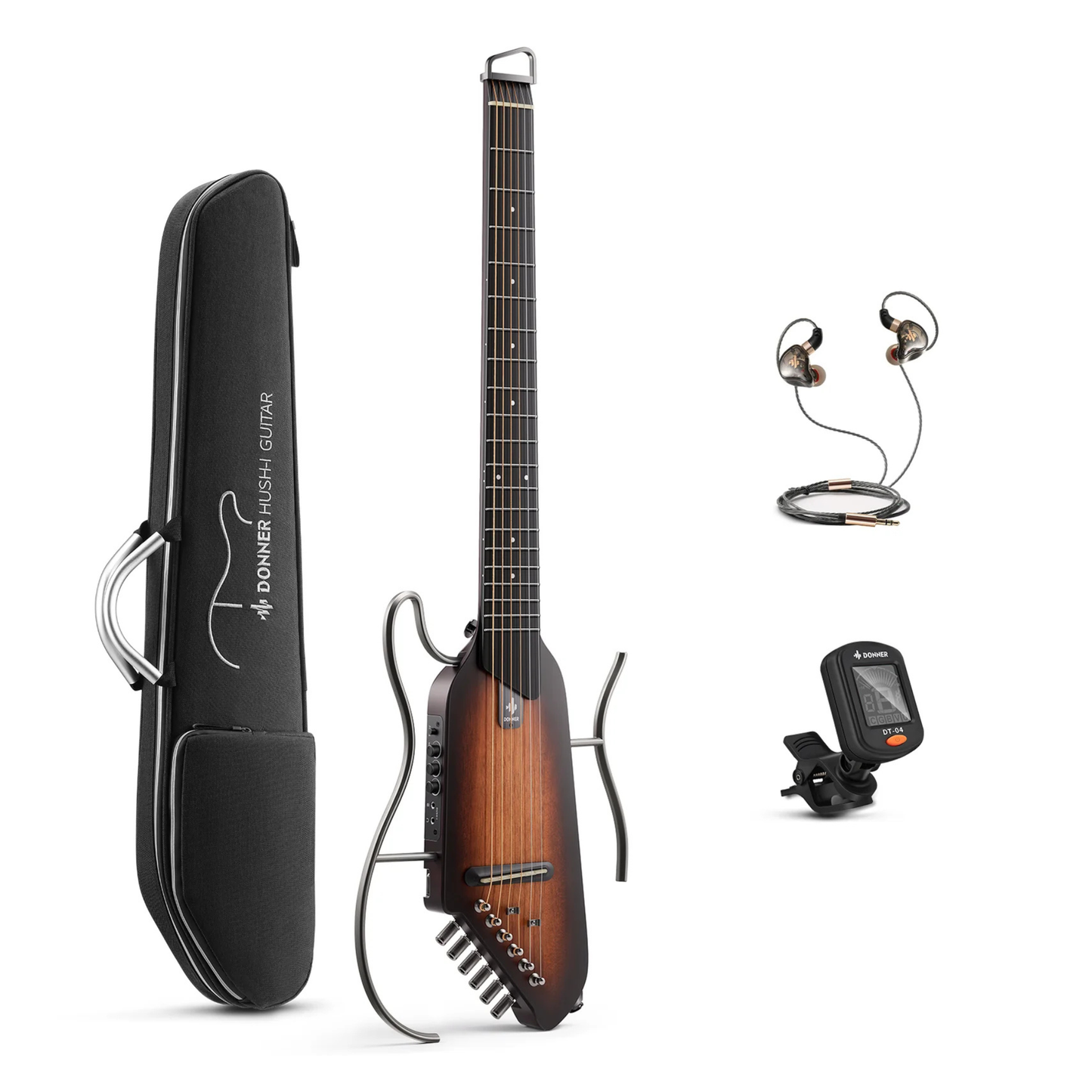 Donner HUSH-I Acoustic-Electric Guitar, Sunburst