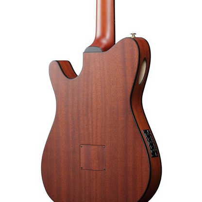 Ibanez FRH10N FRH Series Acoustic Electric Guitar, Brown Sunburst Flat