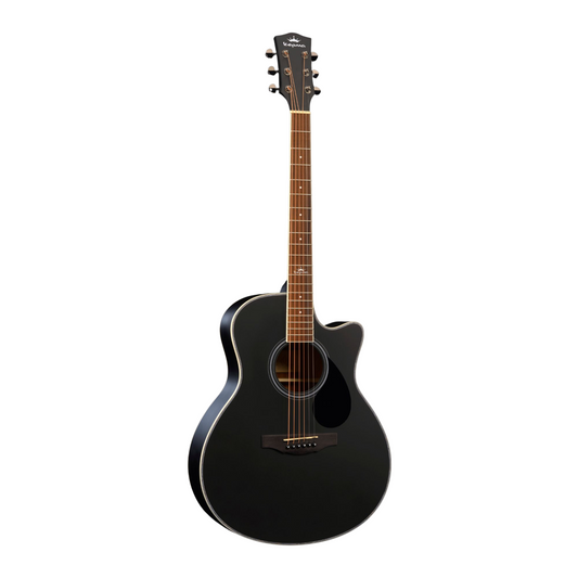 Kepma A1C Grand Auditorium Acoustic Guitar, Black