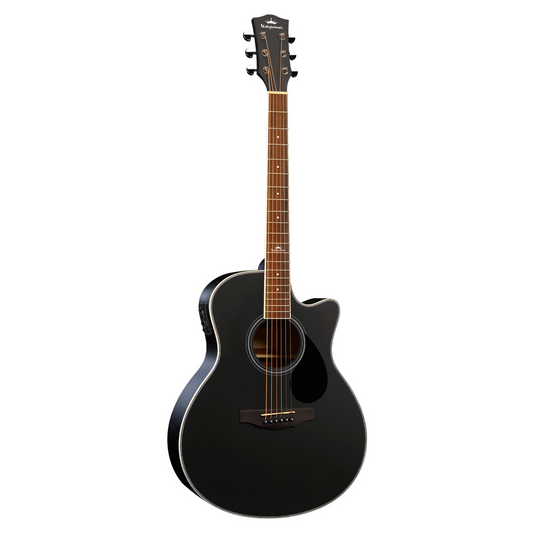 Kepma A1CE Grand Auditorium Electric-Acoustic Guitar w/ K1 EQ, Black