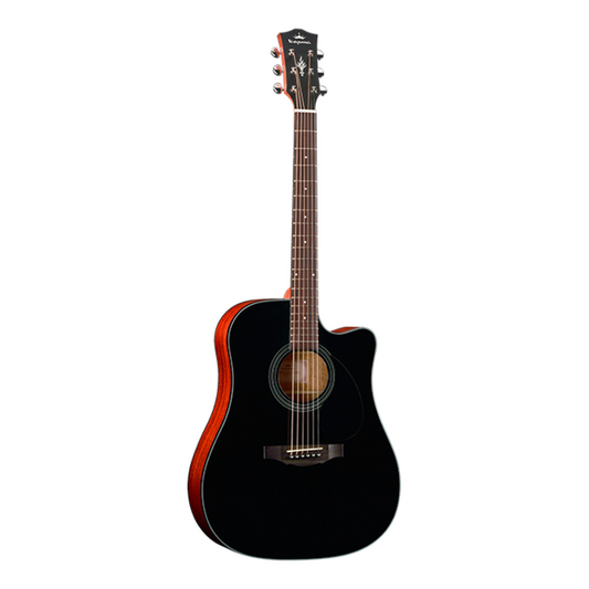 Kepma EDC Dreadnought Acoustic Guitar, Black