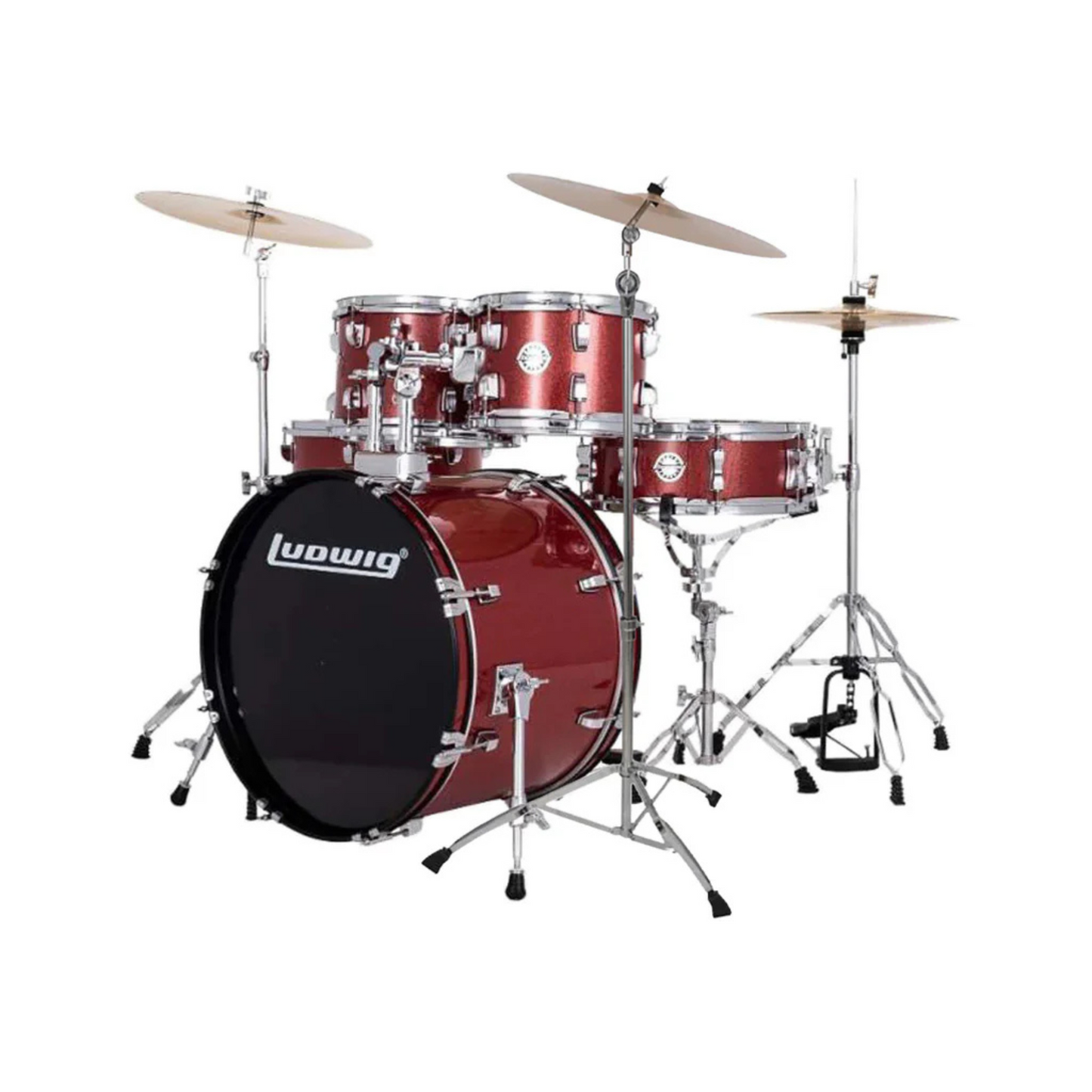 Ludwig Accent Drive 5-Piece Drum Set, Red Sparkle