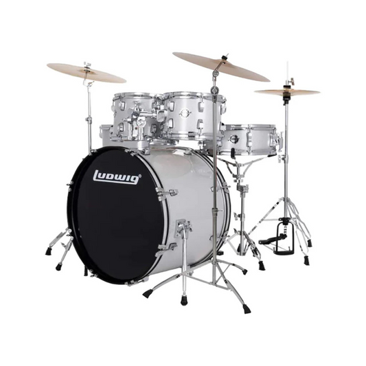 Ludwig Accent Drive 5-Piece Drum Set, Silver Sparkle