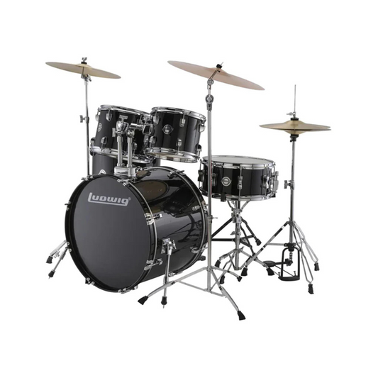Ludwig Accent Drive 5-Piece Drum Set, Black Sparkle