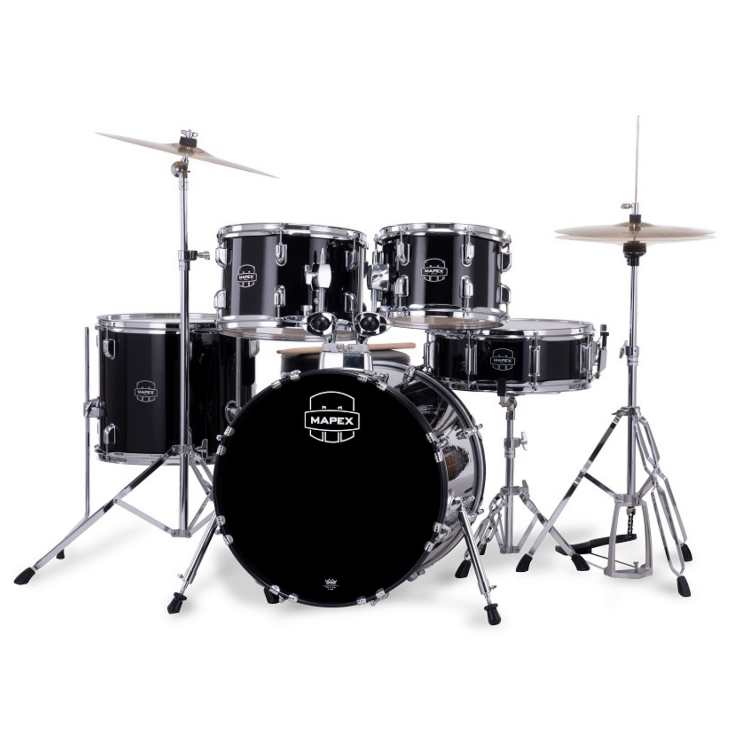 Mapex Comet Series 5-Pcs Acoustic Drum Kit, Dark Black