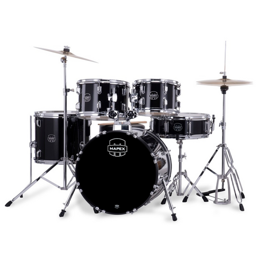Mapex Comet Series 5-Pcs Acoustic Drum Kit, Dark Black