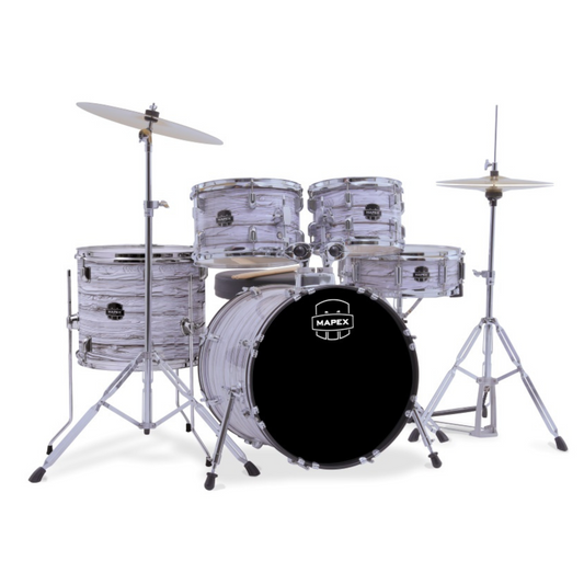 Mapex Comet Series 5-Pcs Acoustic Drum Kit, White Marblewood