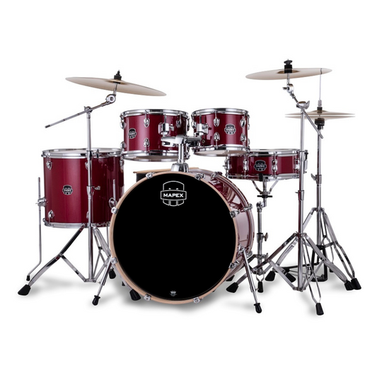 Mapex Venus 5-Pcs Acoustic Drum Kit, Crimson Red Sparkle