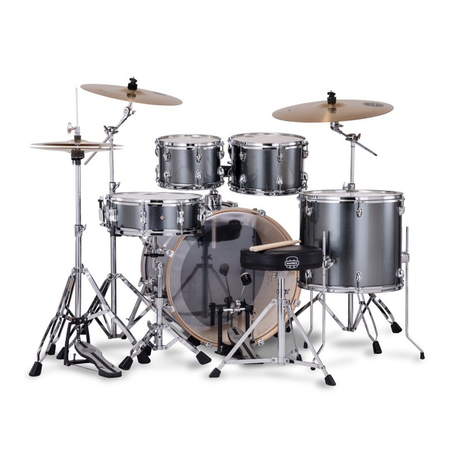 Mapex Venus 5-Pcs Acoustic Drum Kit, Steel Blue Metalic