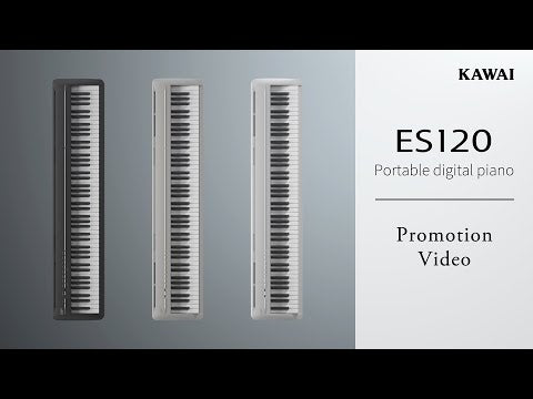Kawai ES120 88-key Digital Piano With Wooden Stand & Pedal, Light Grey