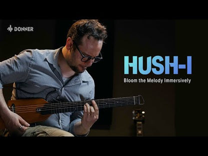 Donner HUSH-I Acoustic-Electric Guitar, Black