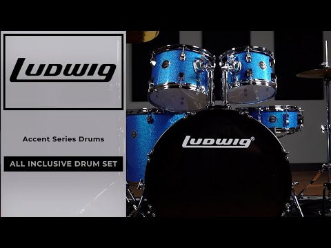 Ludwig Accent Drive 5-Piece Drum Set, Black Sparkle