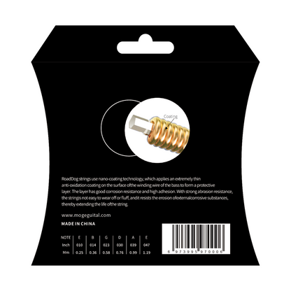 Road Dog AC10 Phosphor Bronze Coated Acoustic Guitar Strings, Extra Light, 10-47