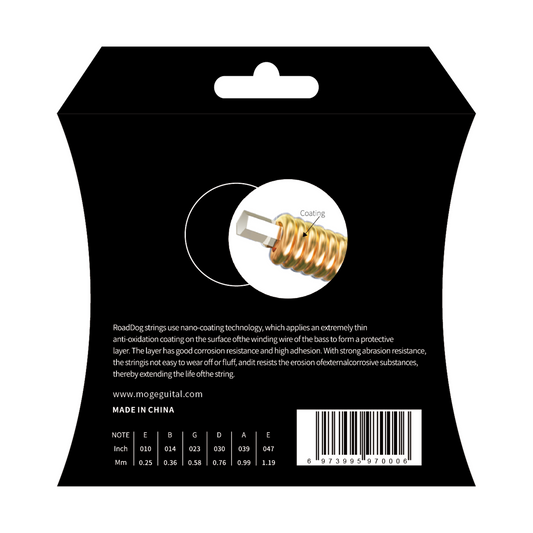 Road Dog AC10 Phosphor Bronze Coated Acoustic Guitar Strings, Extra Light, 10-47