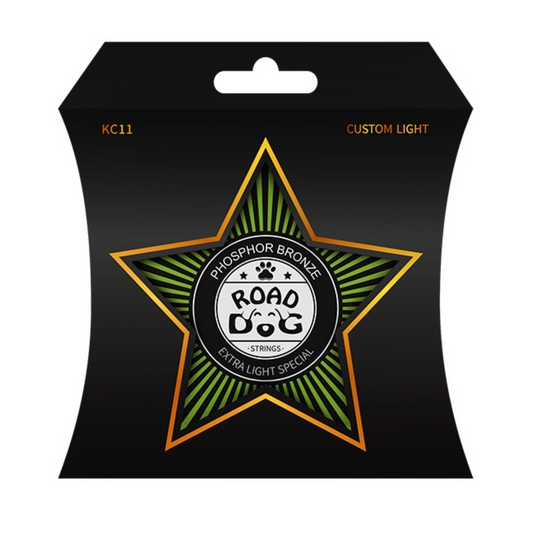 Road Dog KC11 Phosphor Bronze Coated Acoustic Guitar Strings, Custom Light, 11-52