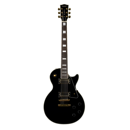 Sqoe SELP300 Les Paul Custom Electric Guitar w/ Hard Case, Black