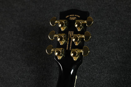 Sqoe SELP300 Les Paul Custom Electric Guitar w/ Hard Case, Black