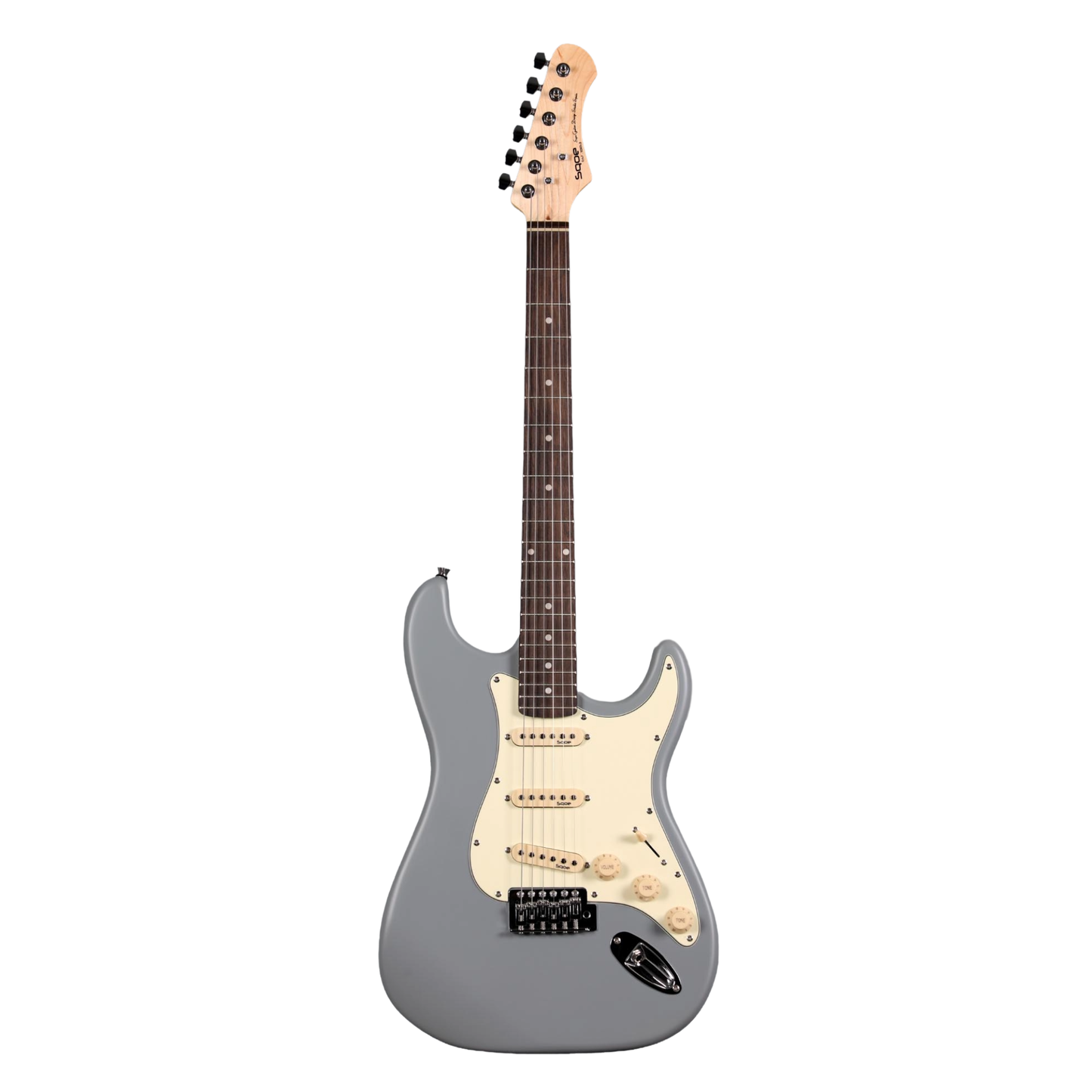 Sqoe SEST202 Stratocaster Electric Guitar, Grey