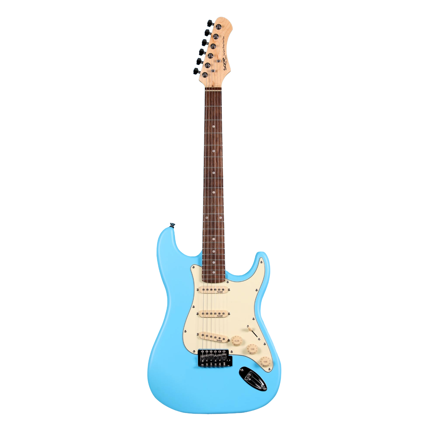 Sqoe SEST202 Stratocaster Electric Guitar, Sky Blue