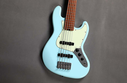 Sqoe SJB650 5-String Jazz Bass Guitar, Sky Blue