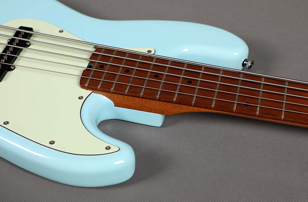 Sqoe SJB650 5-String Jazz Bass Guitar, Sky Blue