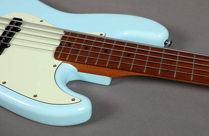 Sqoe SJB650 5-String Jazz Bass Guitar, Sky Blue
