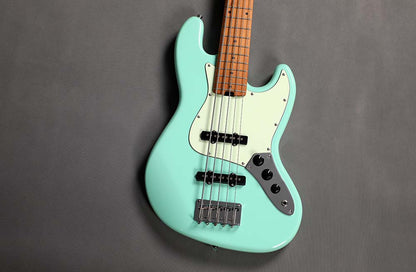 Sqoe SJB650 5-String Jazz Bass Guitar, Mint Green