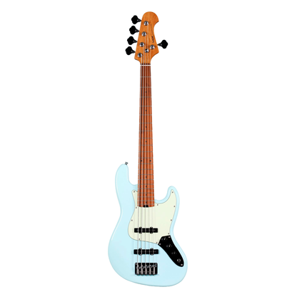 Sqoe SJB650 5-String Jazz Bass Guitar, Sky Blue