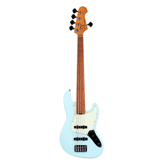 Sqoe SJB650 5-String Jazz Bass Guitar, Sky Blue
