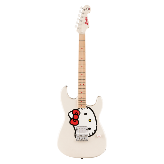 Squier by Fender Limited Edition Hello Kitty Stratocaster Electric Guitar, White