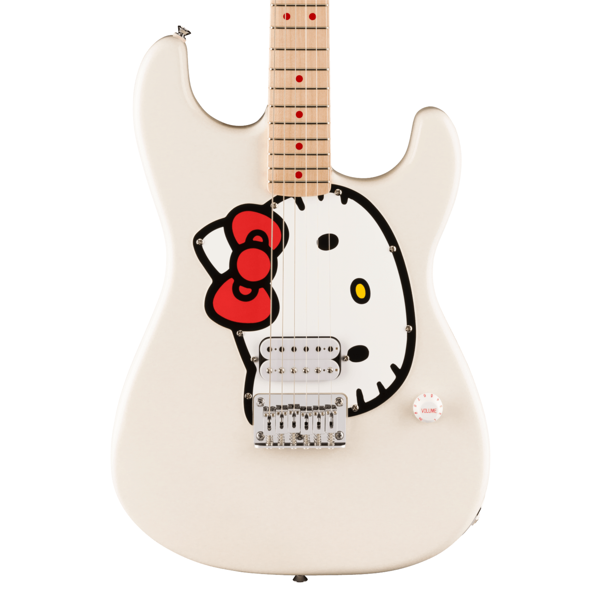 Squier by Fender Limited Edition Hello Kitty Stratocaster Electric Guitar, White